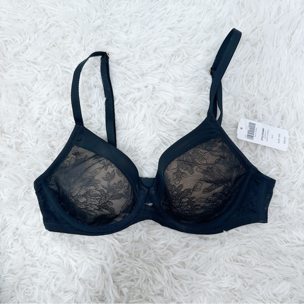 NWT Soma Lightest Lift Perfect Coverage Bra 32B Black Lace
